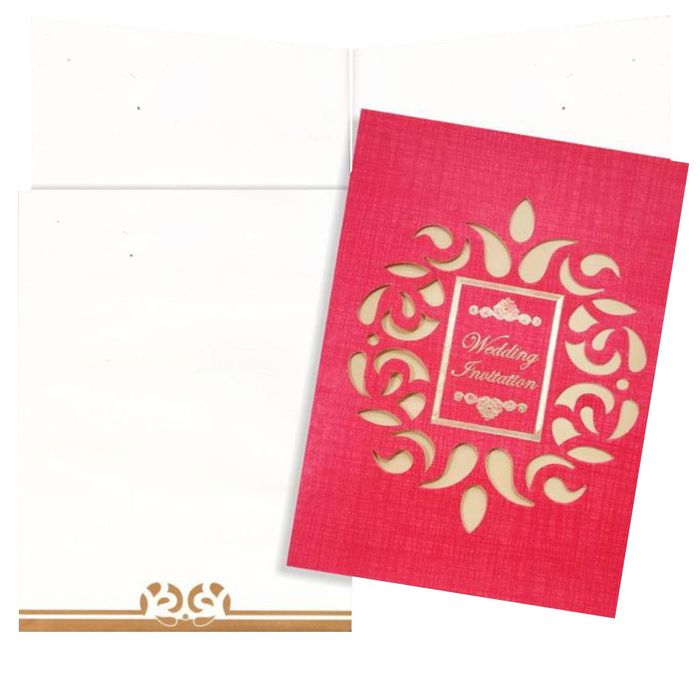 Amazing Red Shading With Cut Design Wedding Card-King of Cards
