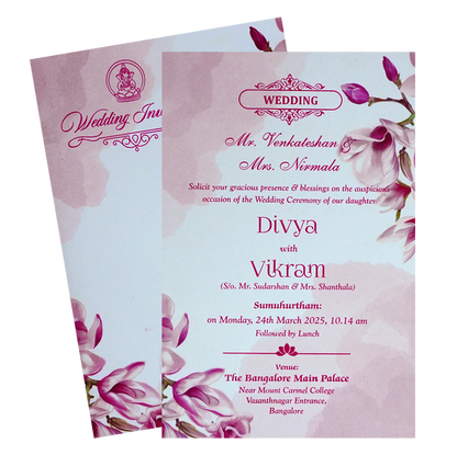 Pink Floral Single Sheet Card-King of Cards