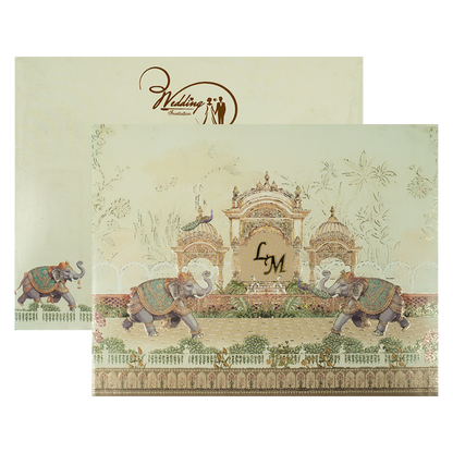 Royal Elephant Palace Wedding Card-KSSC2083