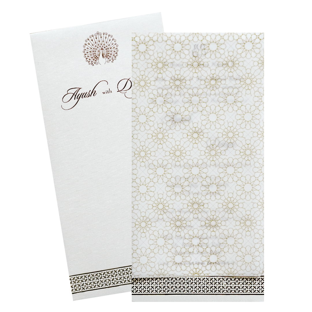 White Tracing Sheet Invitation Card-KRCS7362