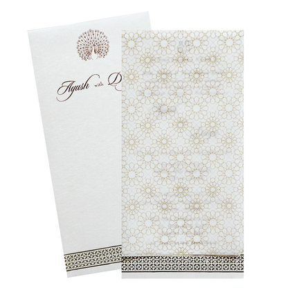 White Tracing Sheet Invitation Card-KRCS7362