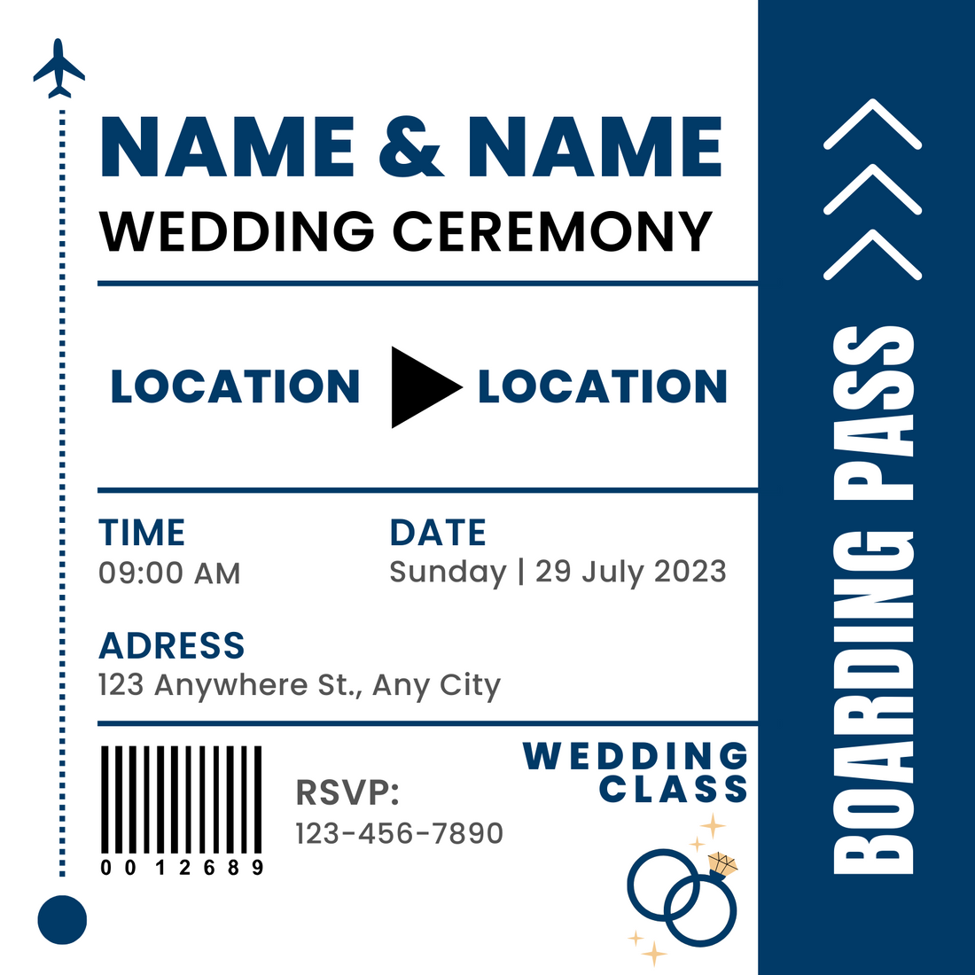Blue Boarding Pass Destination Theme Invitation-AADTI001