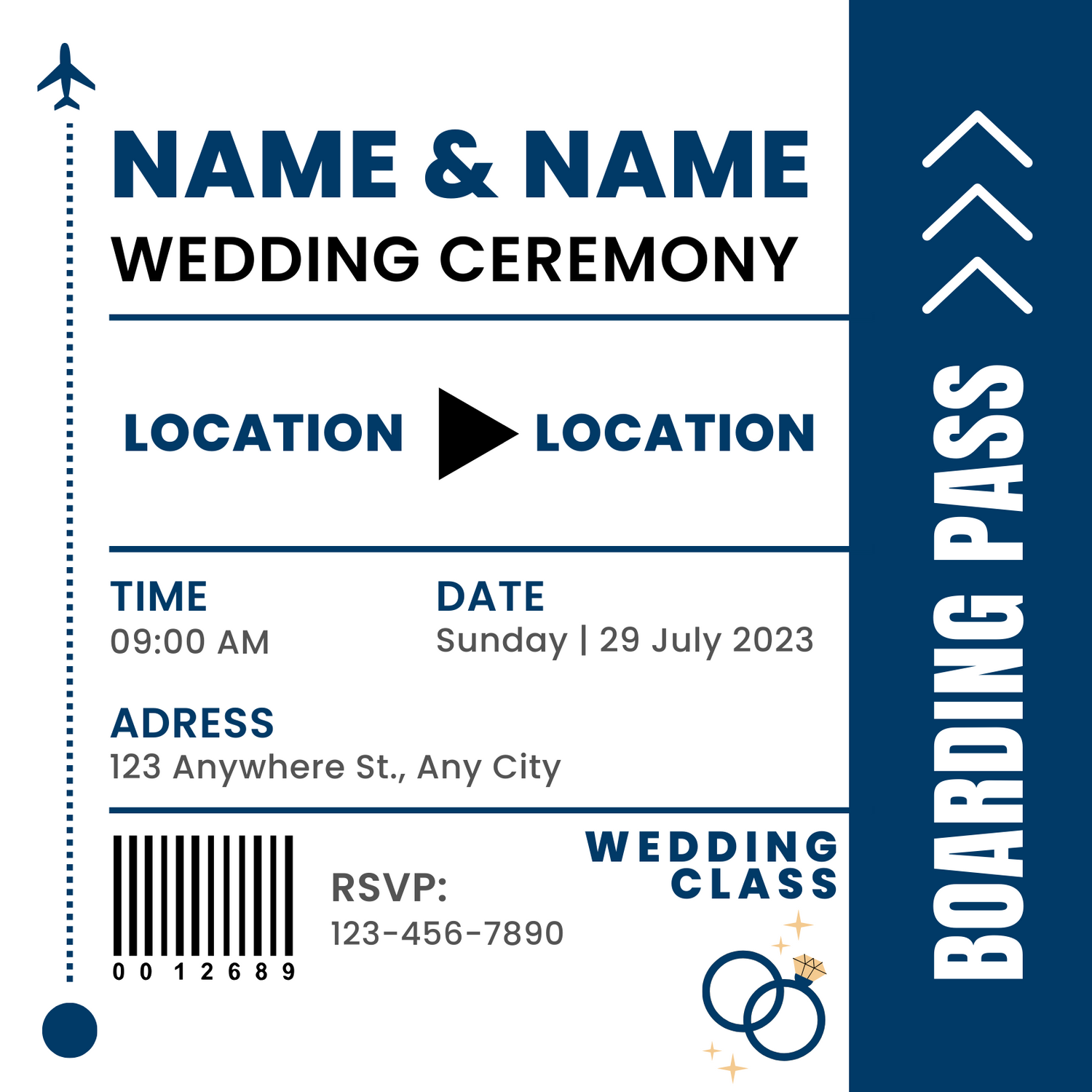 Blue Boarding Pass Destination Theme Invitation-AADTI001