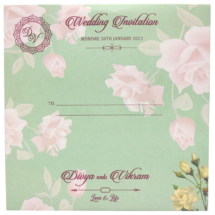 Pastel Green Invitation Card-King of Cards