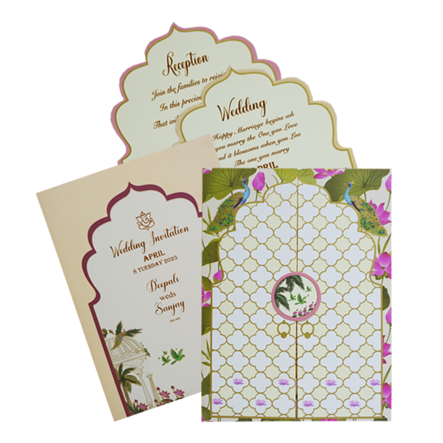 Make your event special with our exclusive Cream Pattern Design Wedding Invitation Order now! ?WhatsApp Support ?Express Delivery