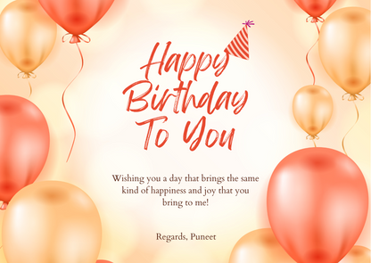 Orange Balloons Birthday Cards For Him Invitation-King of Cards