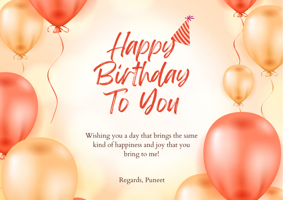 Orange Balloons Birthday Cards For Him Invitation-King of Cards