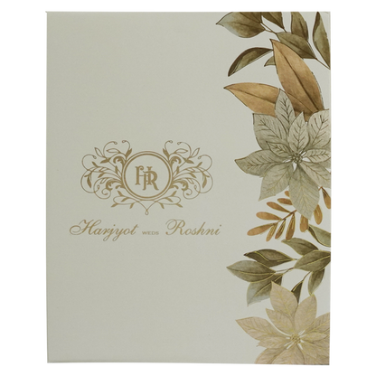 Cream Floral Padded Invitation Card-King of Cards