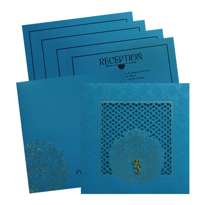 Aqua Blue Premium Invitation Card-King of Cards