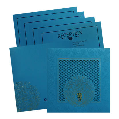 Aqua Blue Premium Invitation Card-King of Cards