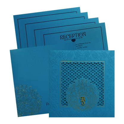 Aqua Blue Premium Invitation Card-King of Cards