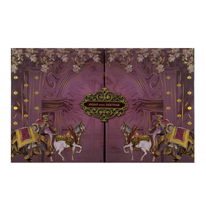 Mauve Purple Royal Wedding Card-KVN07270