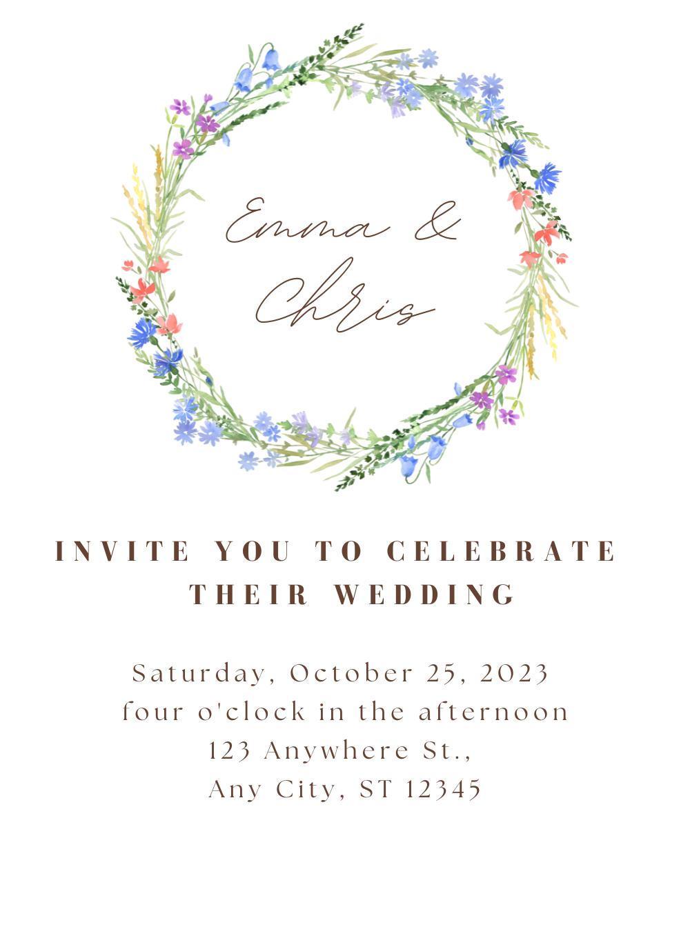 Rustic Wreath Christian Wedding Invitation-AACWI015