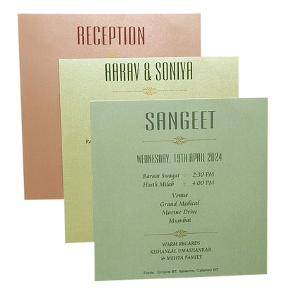 Cream Tracing Invitation Card-King of Cards