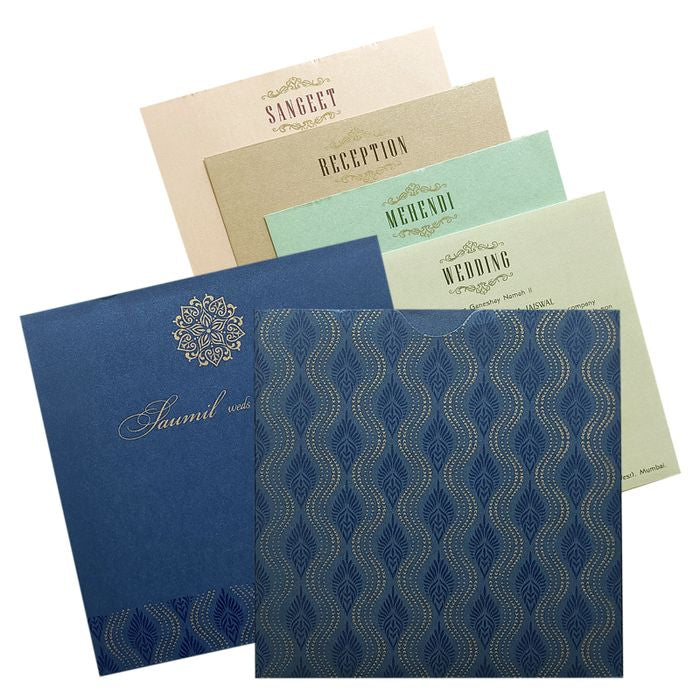 Dark Blue Pattern Design Invitation-King of Cards