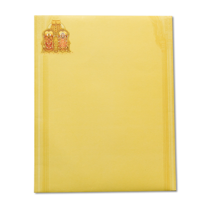 Yellow Balaji Ganesha Wedding Card-KNK3111