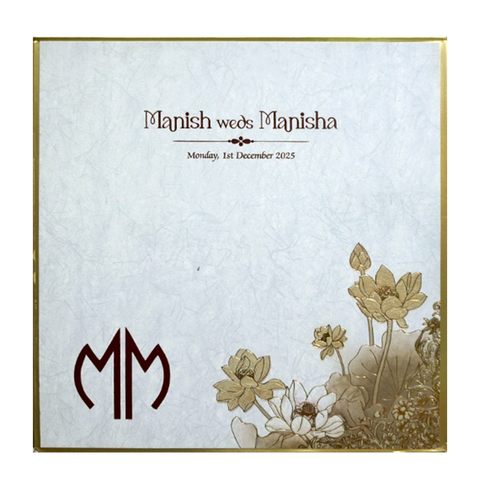 Grey Premium Padded Marriage Card-King of Cards