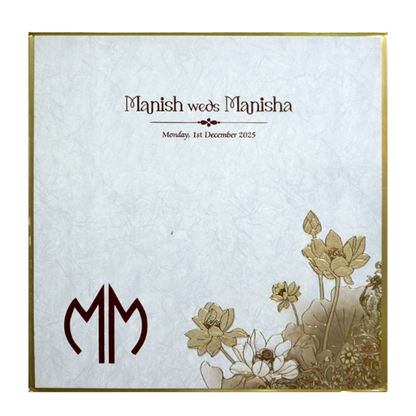 Grey Premium Padded Marriage Card-King of Cards