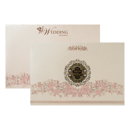 Pink Floral Padded Wedding Card-KSSC2370