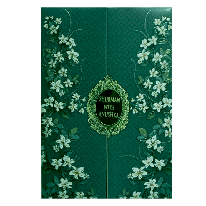 Green Padded Wedding Invitation Card-King of Cards