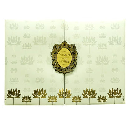 White Lotus Padded Invitation Card-King of Cards