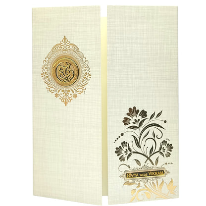Grey Door Type Floral Design With Ganesha Sticker-KNK9406G
