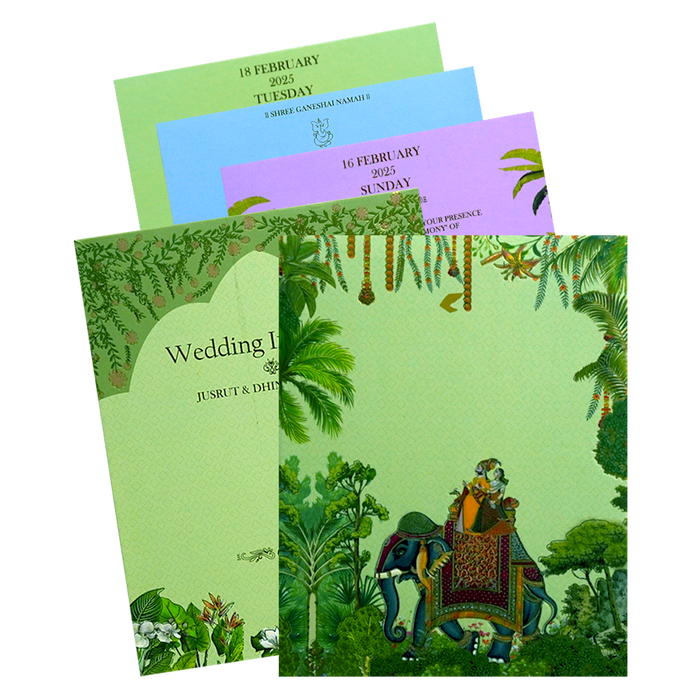 Light Green Padded Invitation-King of Cards