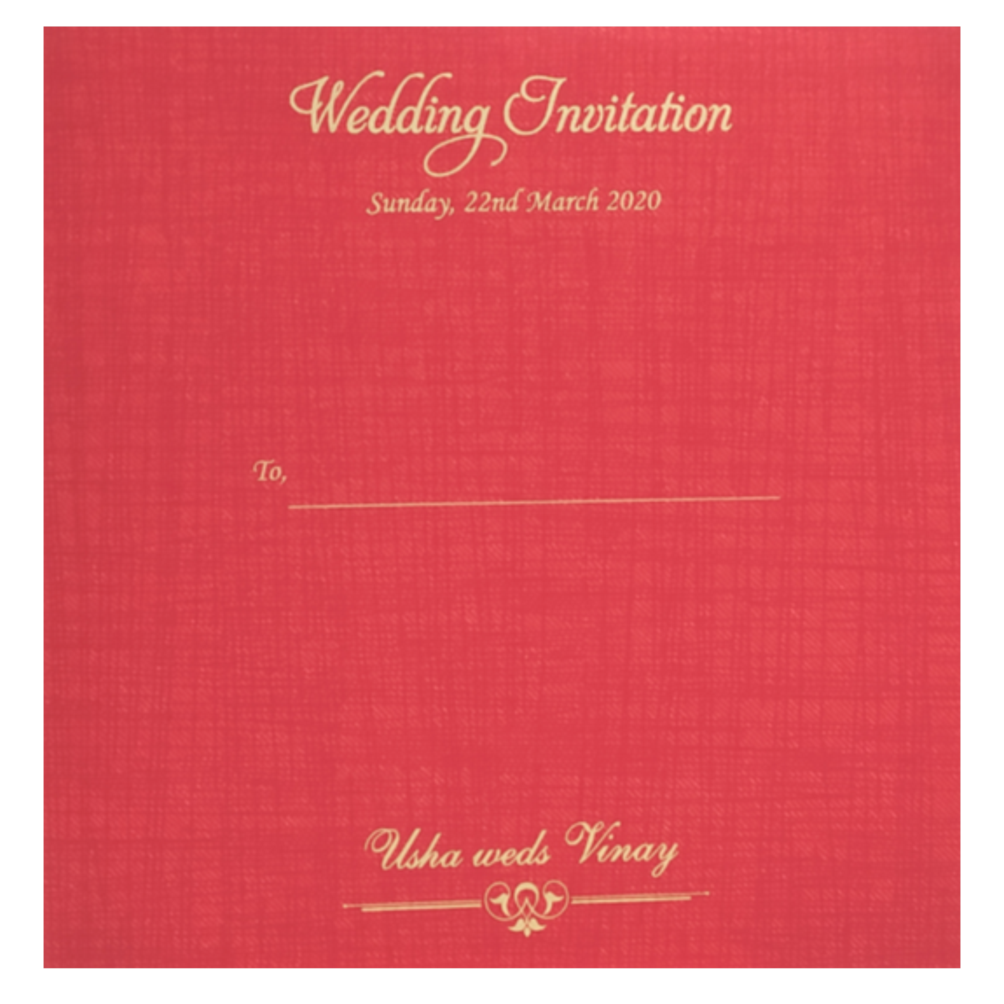 Red Designer Coconut Shape Wedding Card Design-KNF9100R-King of Cards