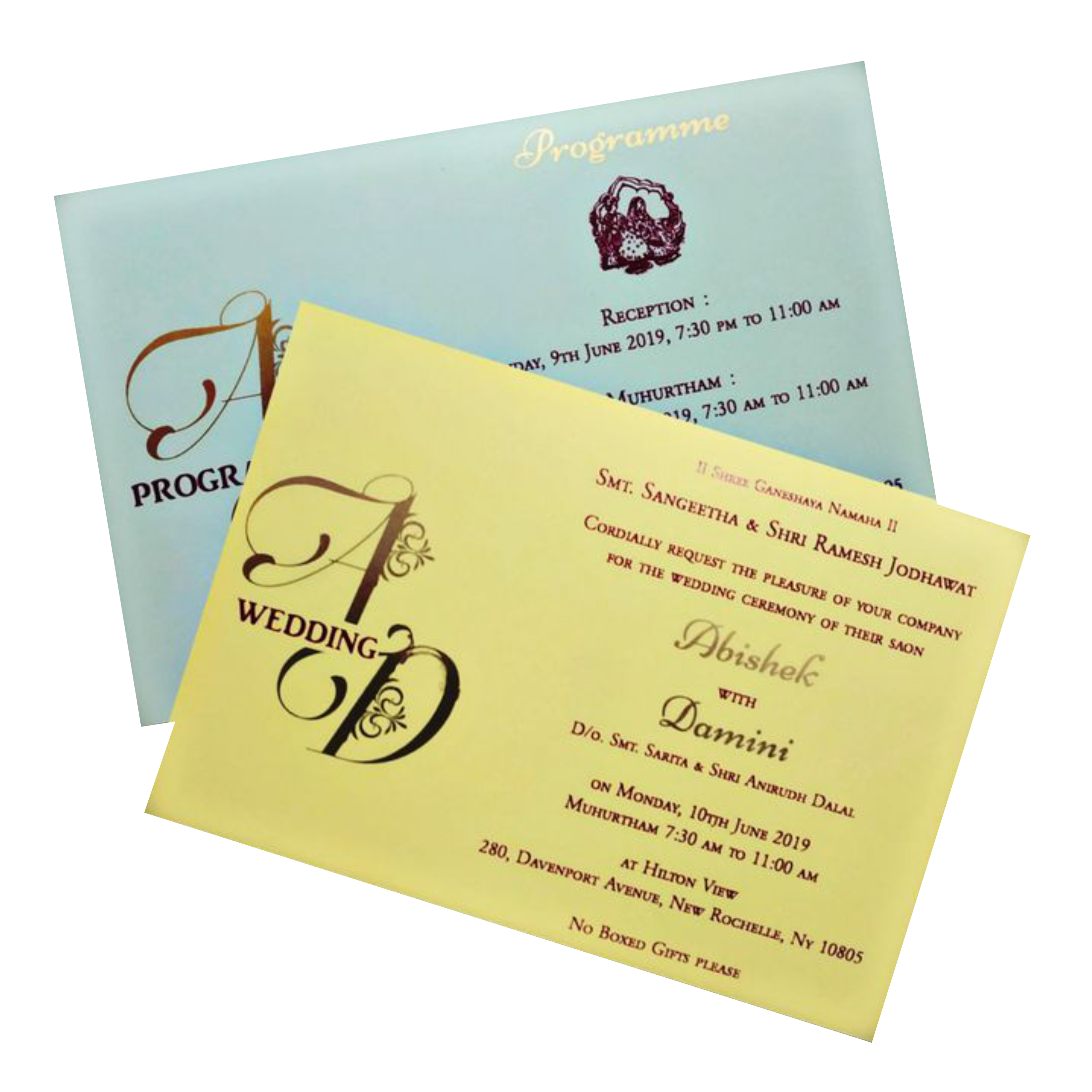 Cream Stiff Board Padded Invitation-KNPR3501C