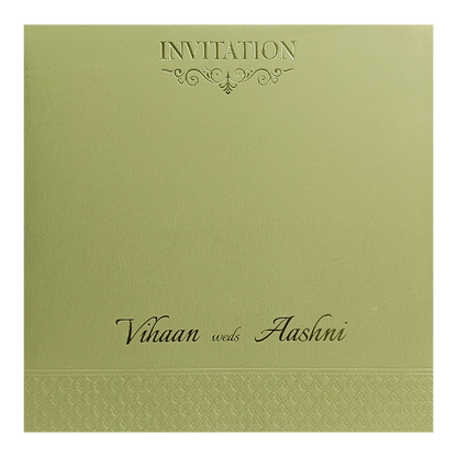 Light Olive Green Padded Invitation-KRC30471