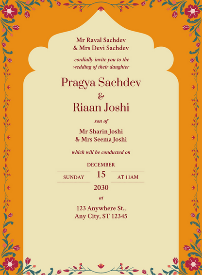 Orange Floral Hindu Wedding-AAMWI019