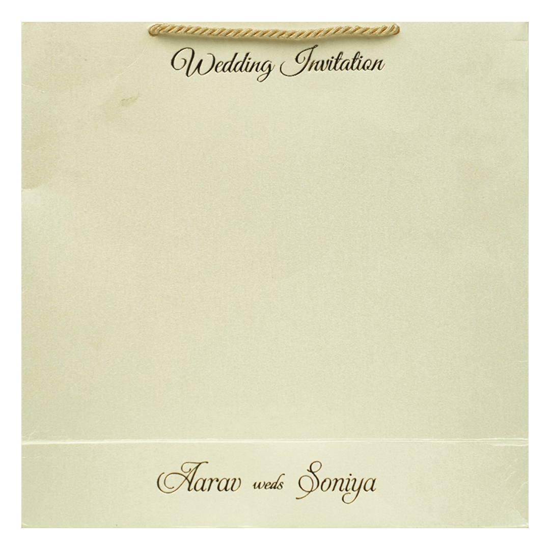 Cream Emblem Wedding Invitation Box-KMMEX8380