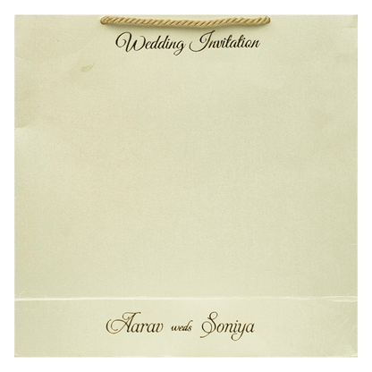 Cream Emblem Wedding Invitation Box-KMMEX8380