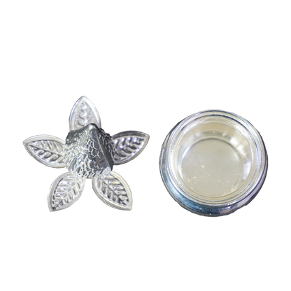 White Metal Kalash with Coconut and Leaf-GRI0550