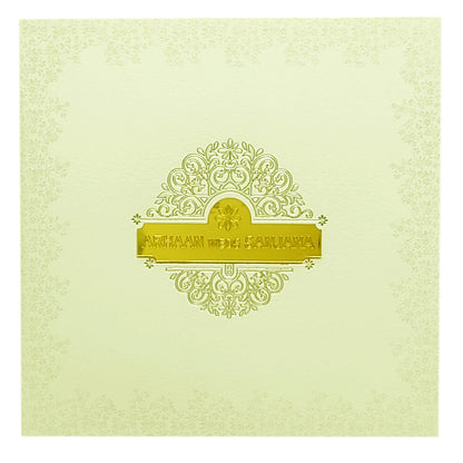 White Padded Nameplate Invitation Card-KRC29072