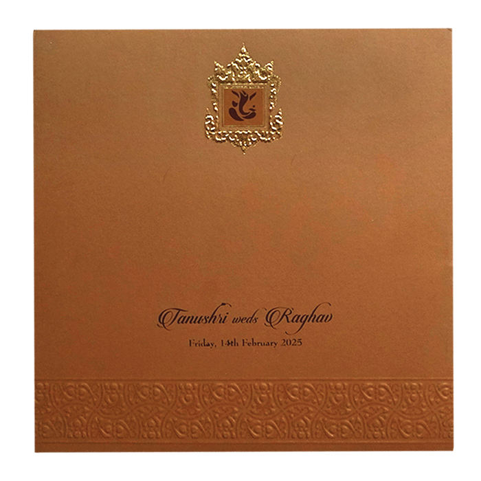 Brown Pattern Wedding Card-King of Cards