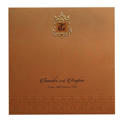 Brown Pattern Wedding Card-King of Cards