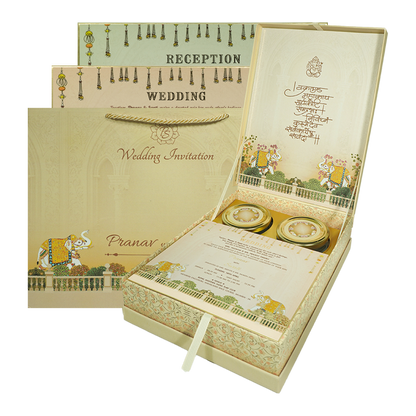 Regal Arch Elephant Wedding Invitation Box-KMMEX8330