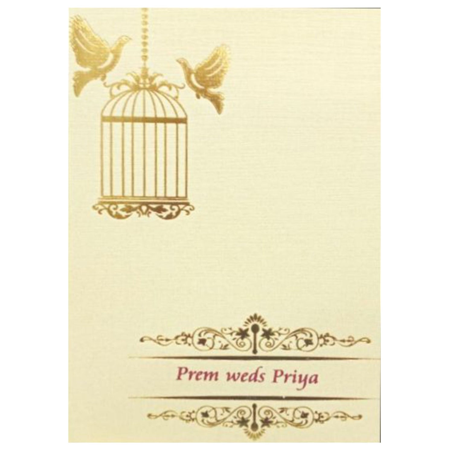 Sparkling Cream Invitation Card-Knkp001c