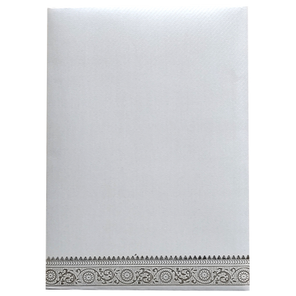 Grey Traditional Single Sheet Wedding Card-KNKTGY026