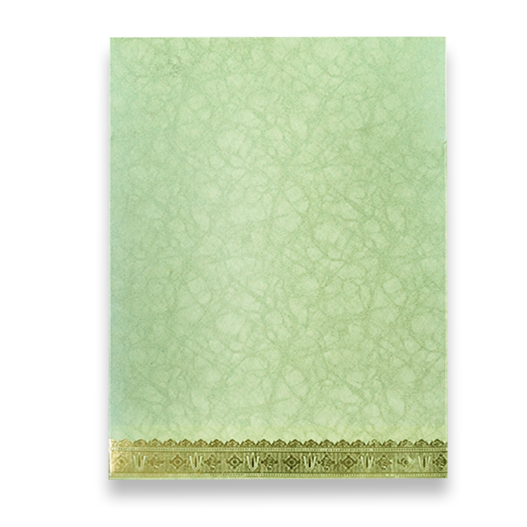 Green Gold Foil Balaji Wedding Card-KNKR022N