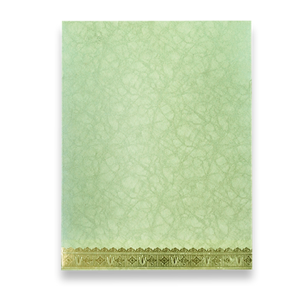 Green Gold Foil Balaji Wedding Card-KNKR022N