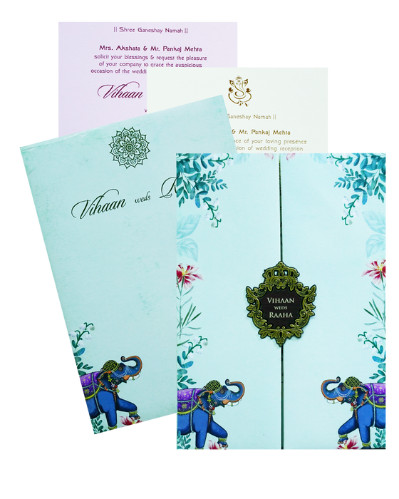 Light Green Door Invitation Card-King of Cards