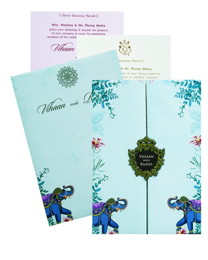 Light Green Door Invitation Card-King of Cards