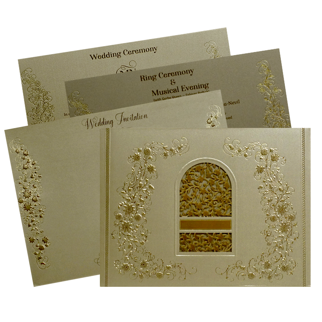 Celebrate in style with customized Golden Brown Floral Invitation Order now! ?WhatsApp Support ?Express Delivery.