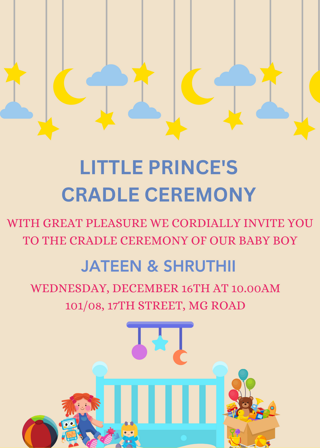 Blue Cloud Cradle Ceremony Invitation-AACRA001