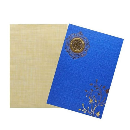 Blue Classic Paper Print With Awesome Leaves Design And Ganesha Sticker-KNCP826B-King of Cards