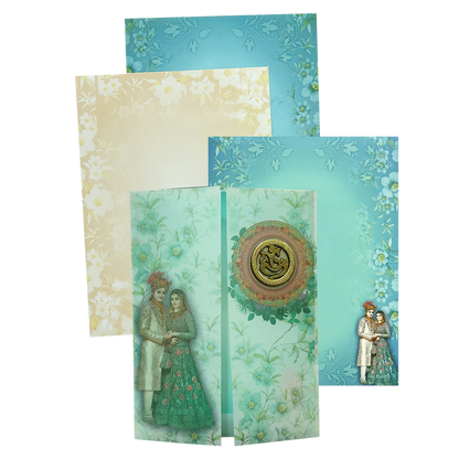 Green Bride Groom Tracing Wedding Card-King of Cards