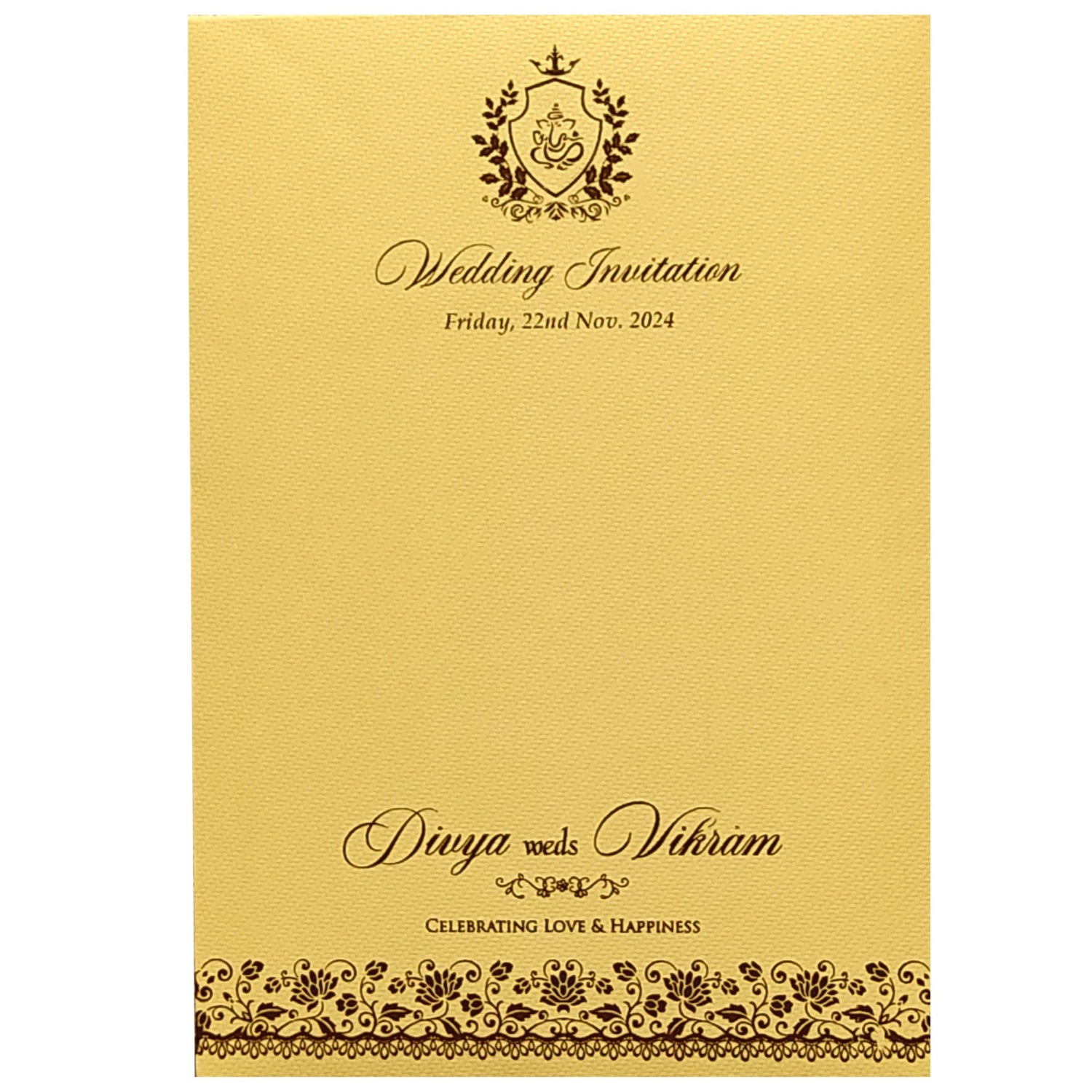 Gold Texture Single Sheet Invitation Card-King of Cards
