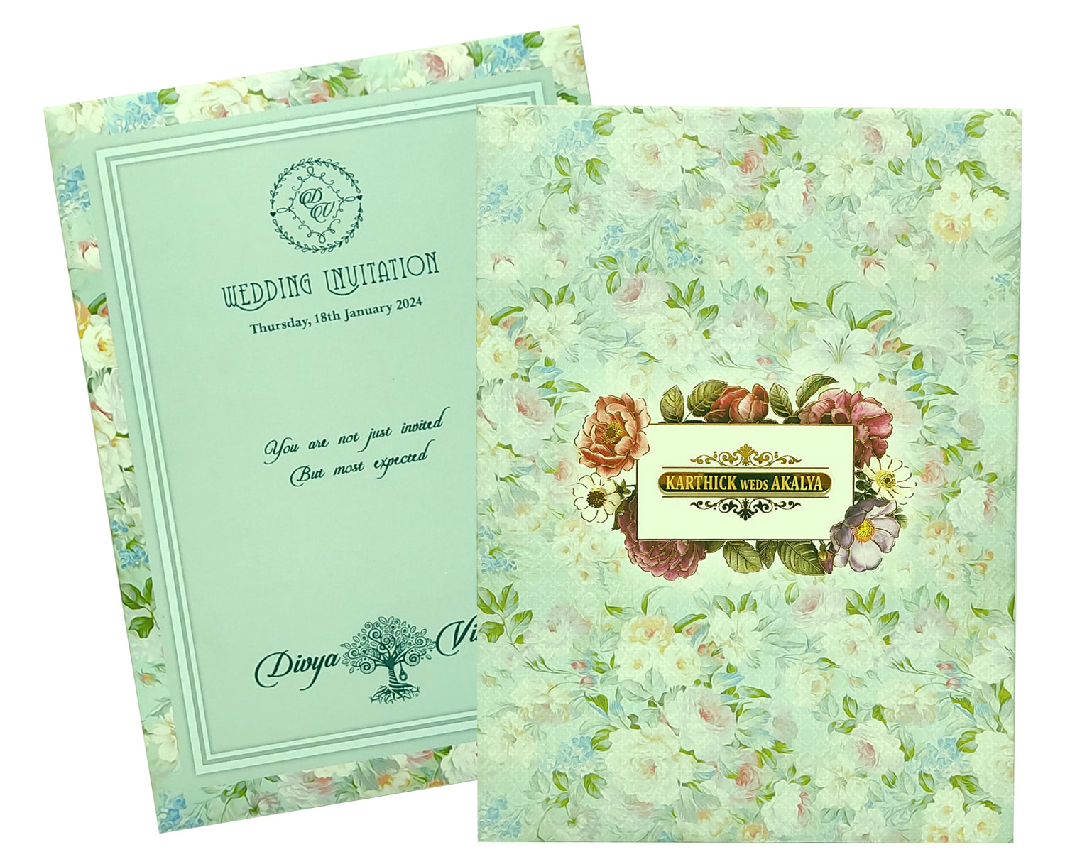 Blue Premium Padded Floral Prints In Offset-KNPS8602B